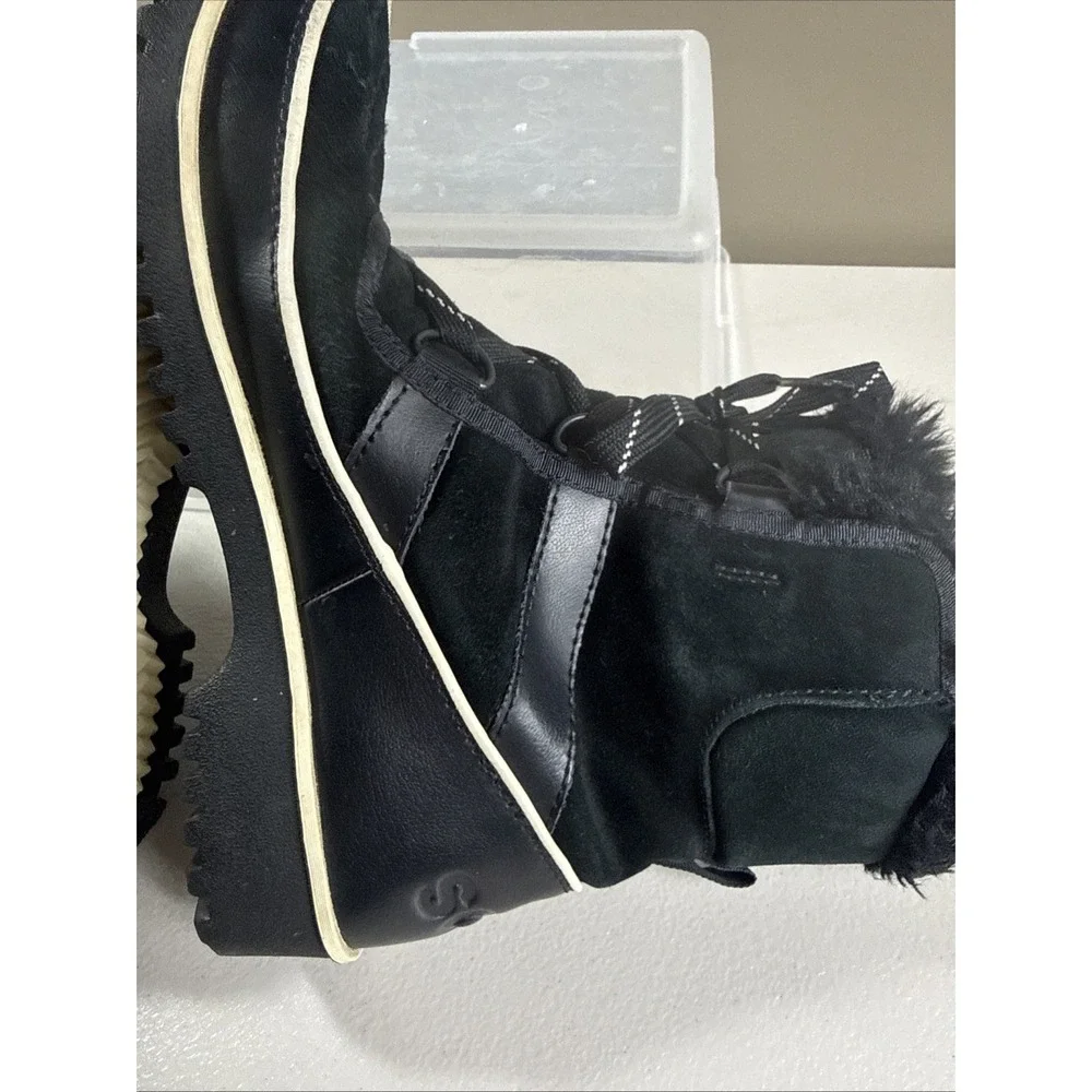 Sorel Tivoli II  Women Faux Fur‎  Suede Boots Waterproof Size US 6.5 Black
